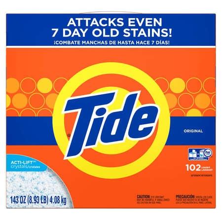 Tide Powder Laundry Detergent, Original, 102 Loads 143 oz