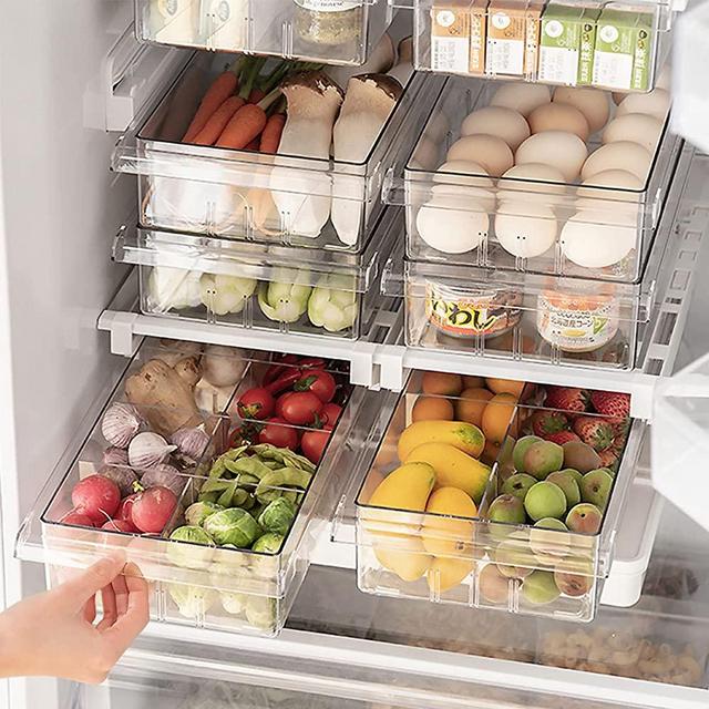 Zulay 4 Pack Clear Refrigerator Organizer Bins - Medium, 4 - Fry's