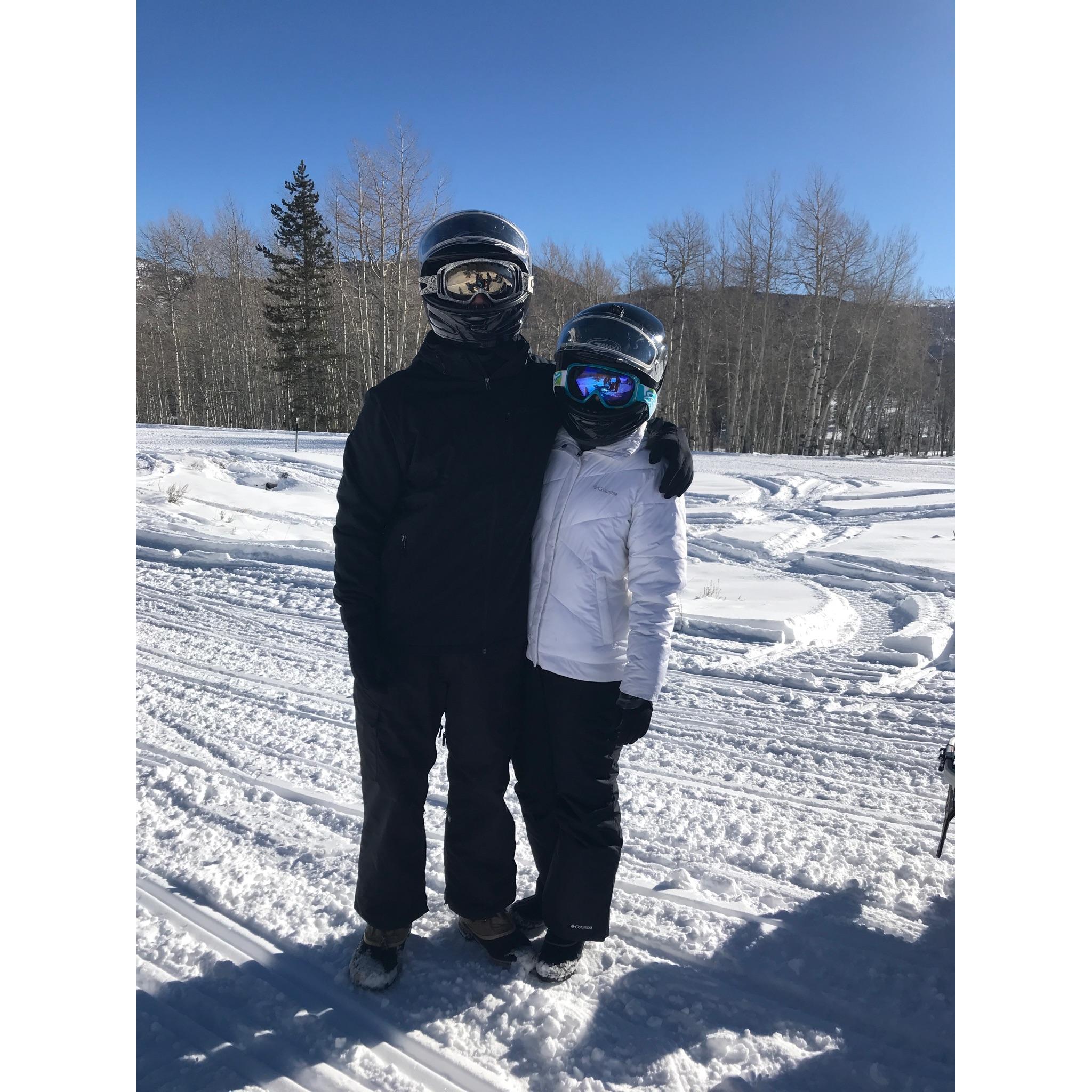 First and only time snowmobiling. Christmas 2017