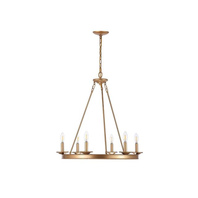 Joris 6 Light Chandelier - Gold Painted - Safavieh.