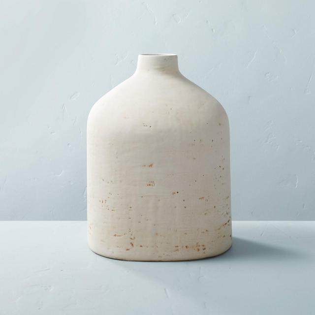 12" Distressed Ceramic Vase Natural Cream - Hearth & Hand™ with Magnolia