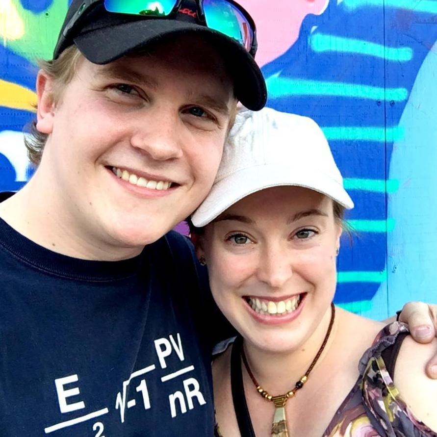 Our first picture and date at the Denton Square.