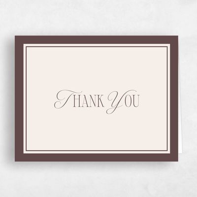 Brown Non-Photo Wedding Thank You - Summit Landscape