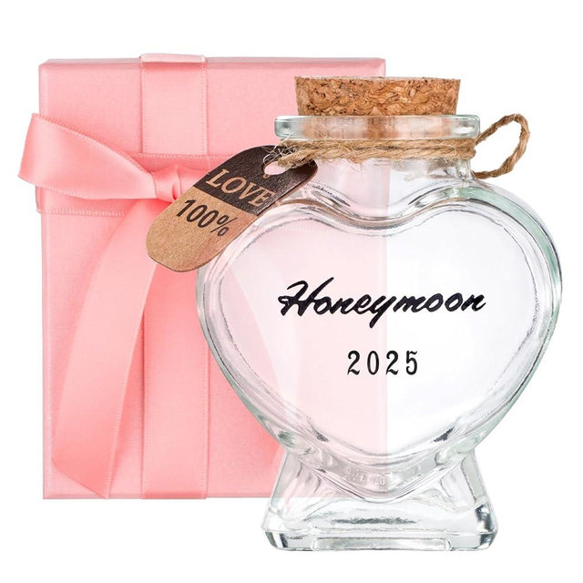 Honeymoon Sand Keepsake Jar 2025, Engagement Gift, Wedding Gift, Bridal Shower Gift, Romantic Honeymoon Gifts for Newlywed Couple(Equipped with a gift box)