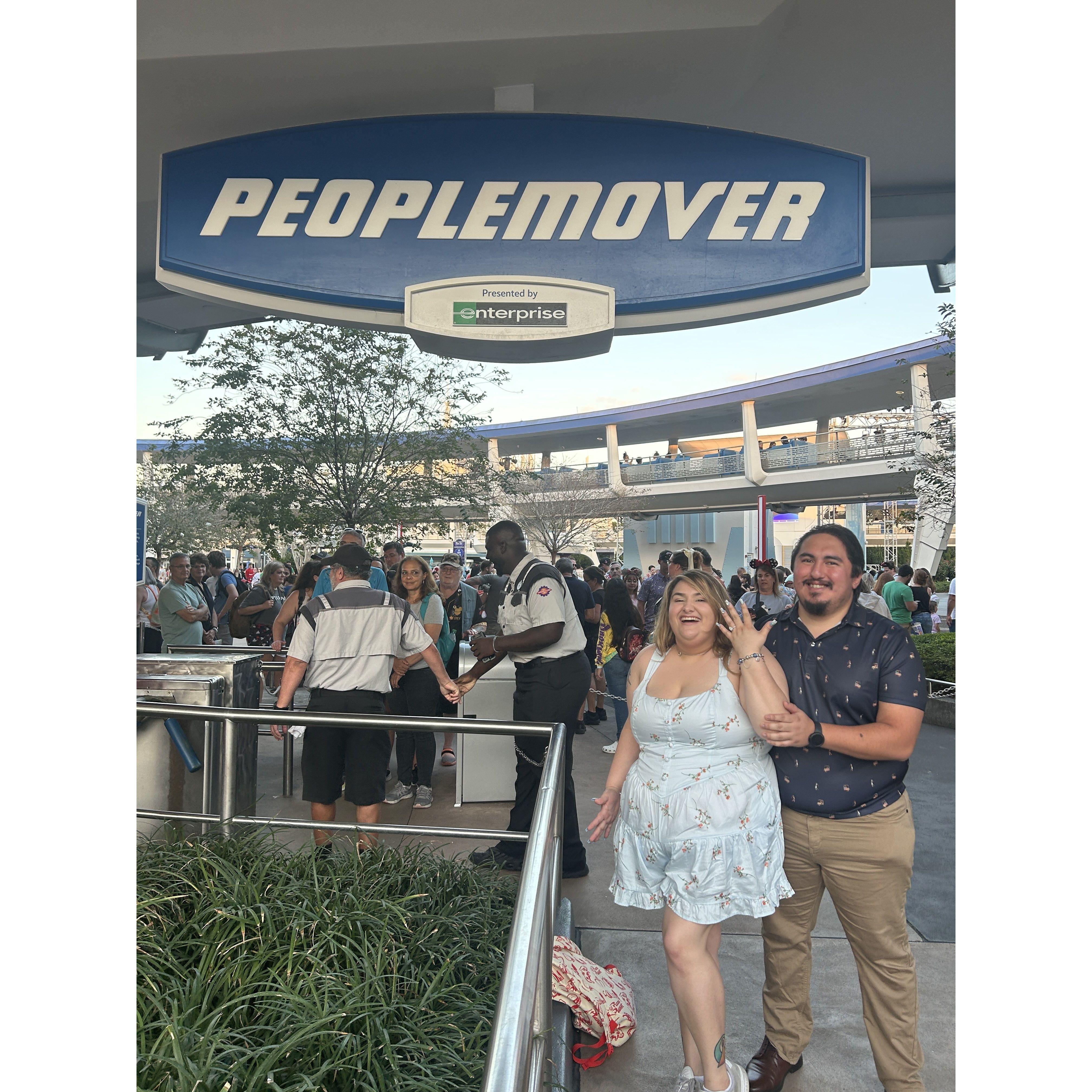 Right after our engagement on the Peoplemover!