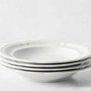 Pillivuyt Queen Anne Porcelain Soup Bowls, Set of 4
