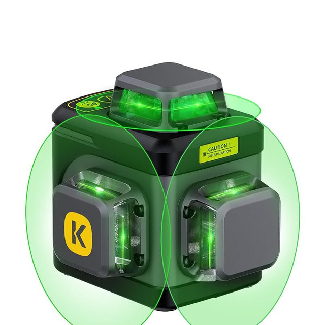Fanttik D12 Ace Laser Level 360 Self Leveling, 3x360° Rechargeable 3D Green Cross Laser, Outdoor Pulse Mode, IP54 Durable, Easy to Use for Construction and Picture Hanging