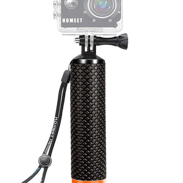 Homeet Handler Floating Hand Grip, Underwater Hand Stick Monopod Pole Compatible with DJI OSMO Action Cameras and Other Sports Camera, Orange