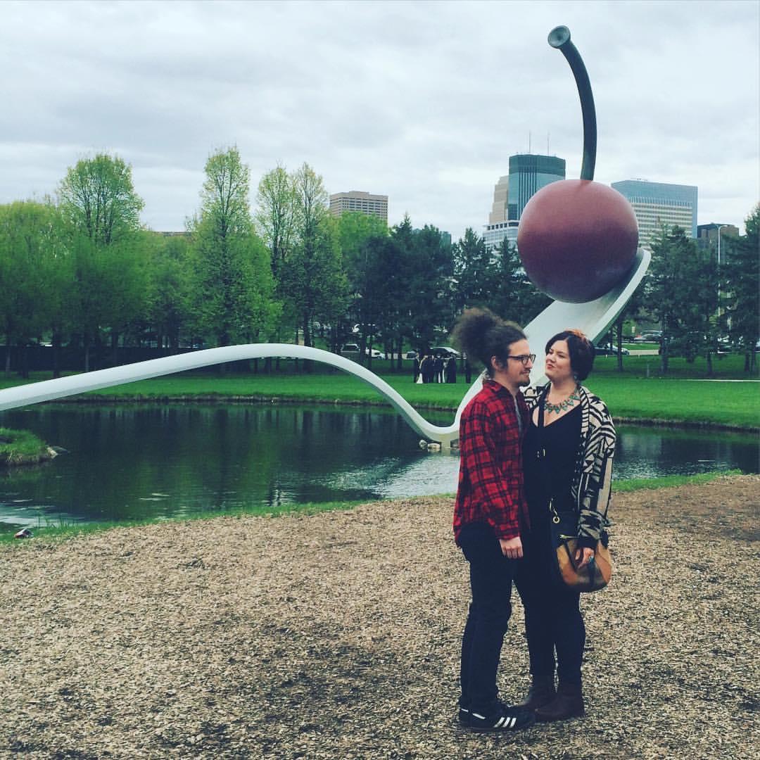 The Sculpture Garden at the Walker Art Center a short walk from our first apartment.