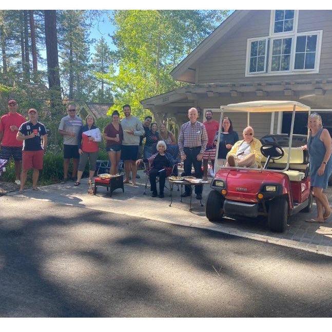 Watching the Glenbrook golf cart parade while social distancing