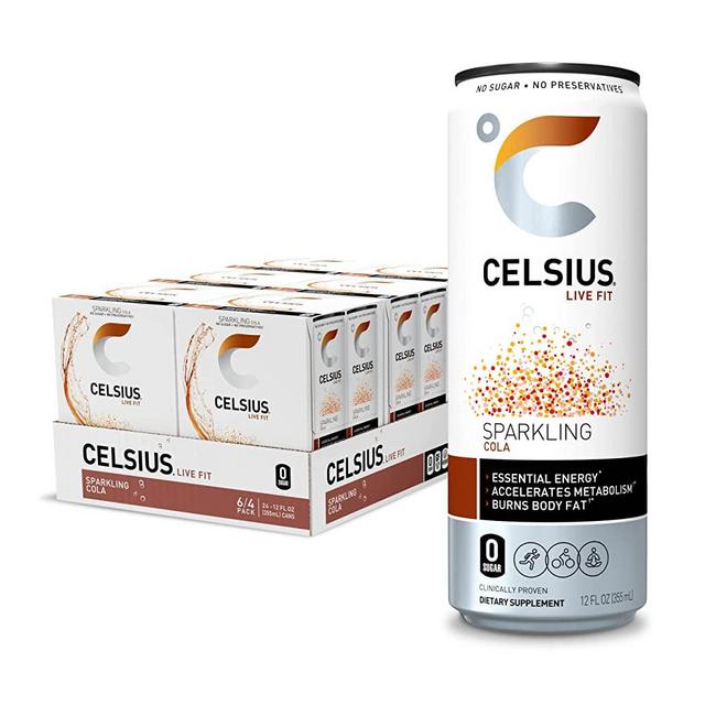 CELSIUS Essential Energy Drink 12 Fl Oz, Sparkling Cola (Pack of 24)