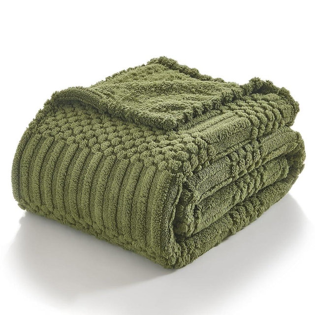lifein Fall Throw Blanket for Couch-Soft Boho Bed Throw Blanket,Green Fleece Cozy Blanket for Autumn,Cute Green Fluffy Lightweight Blankets&Throws for Sofa,Chair,Home Decor,Woman,Man(50x60,Green)