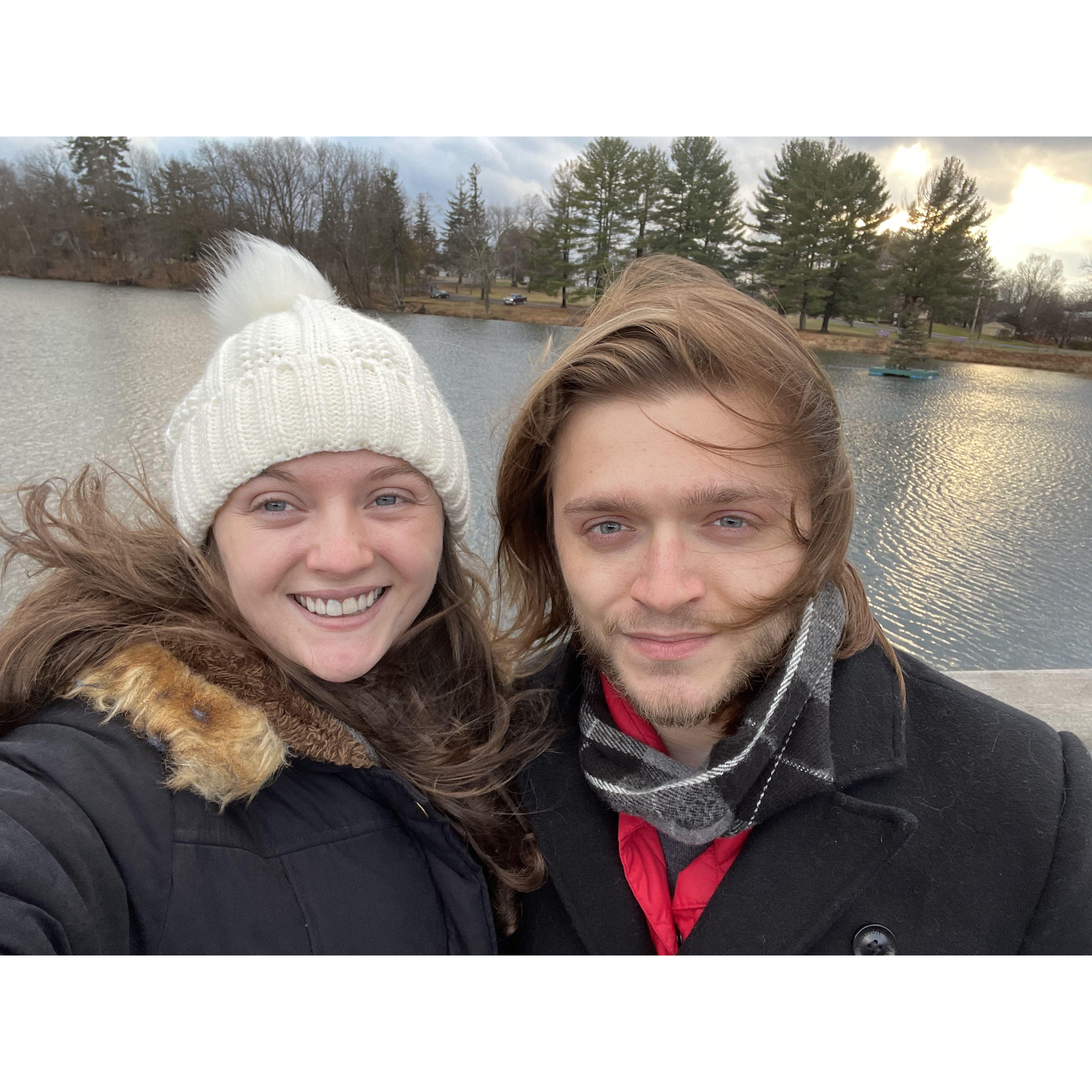 October 2022 - Us in Massachusetts on Denver's first trip to visit Cassidy's family