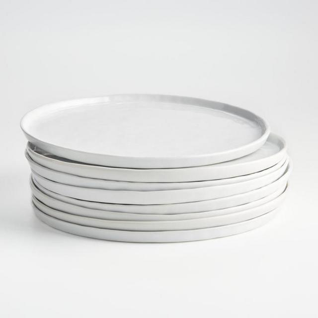 Mercer White Round Porcelain Appetizer Plates, Set of 8