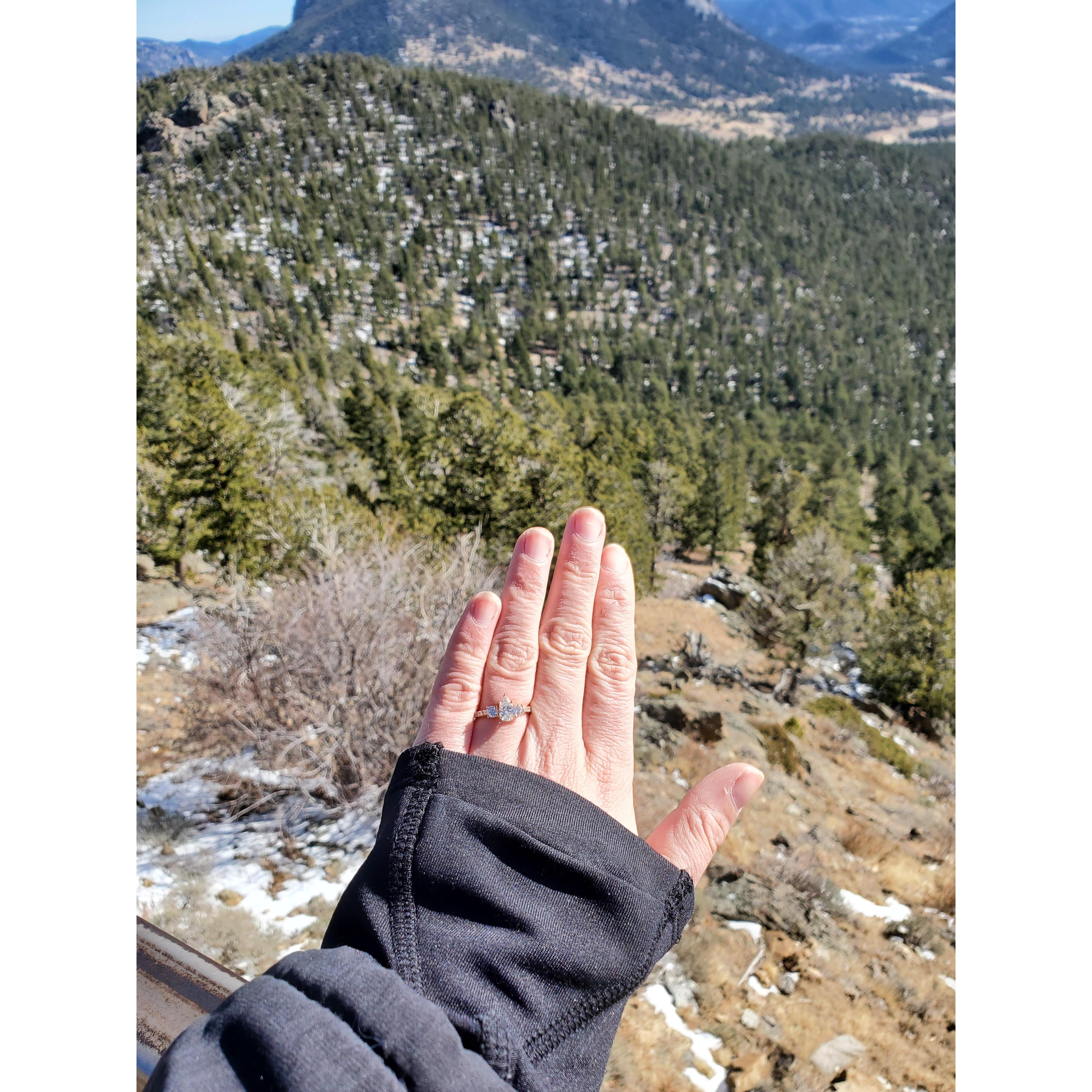 Engaged in the rocky mountains