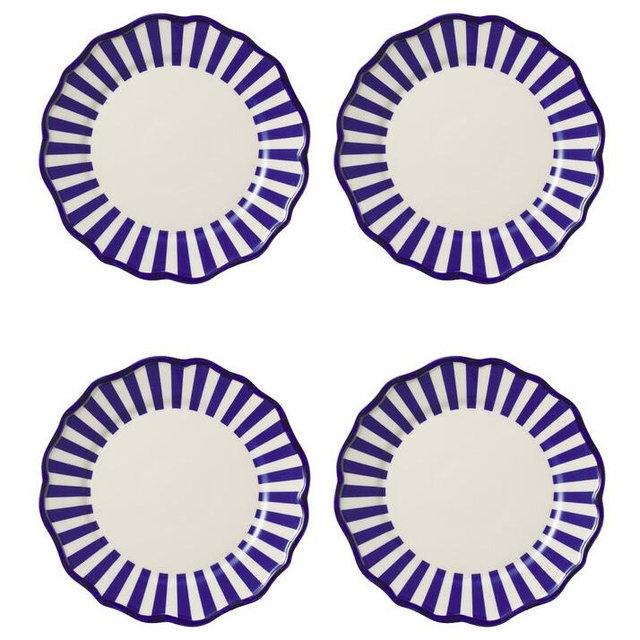 Riviera Set-Of-Four Hand-Painted Ceramic Dinner Plates