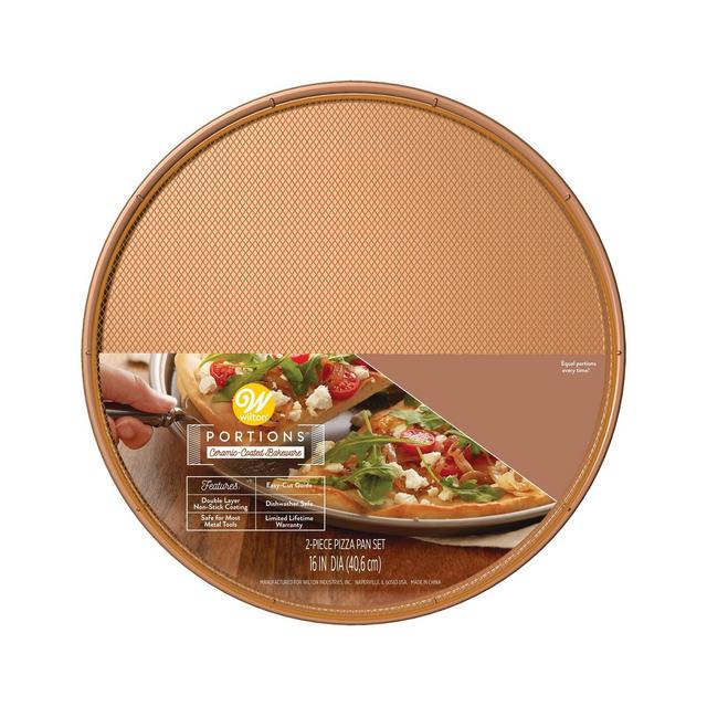 Wilton 16" Rose Gold Ceramic Pizza Pan