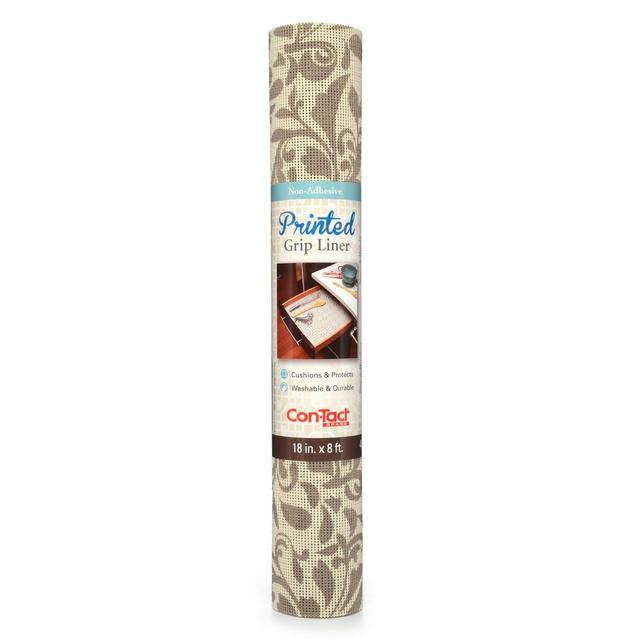 Con-Tact® Grip Print Non-Adhesive Shelf Liner in Stone/Almond
