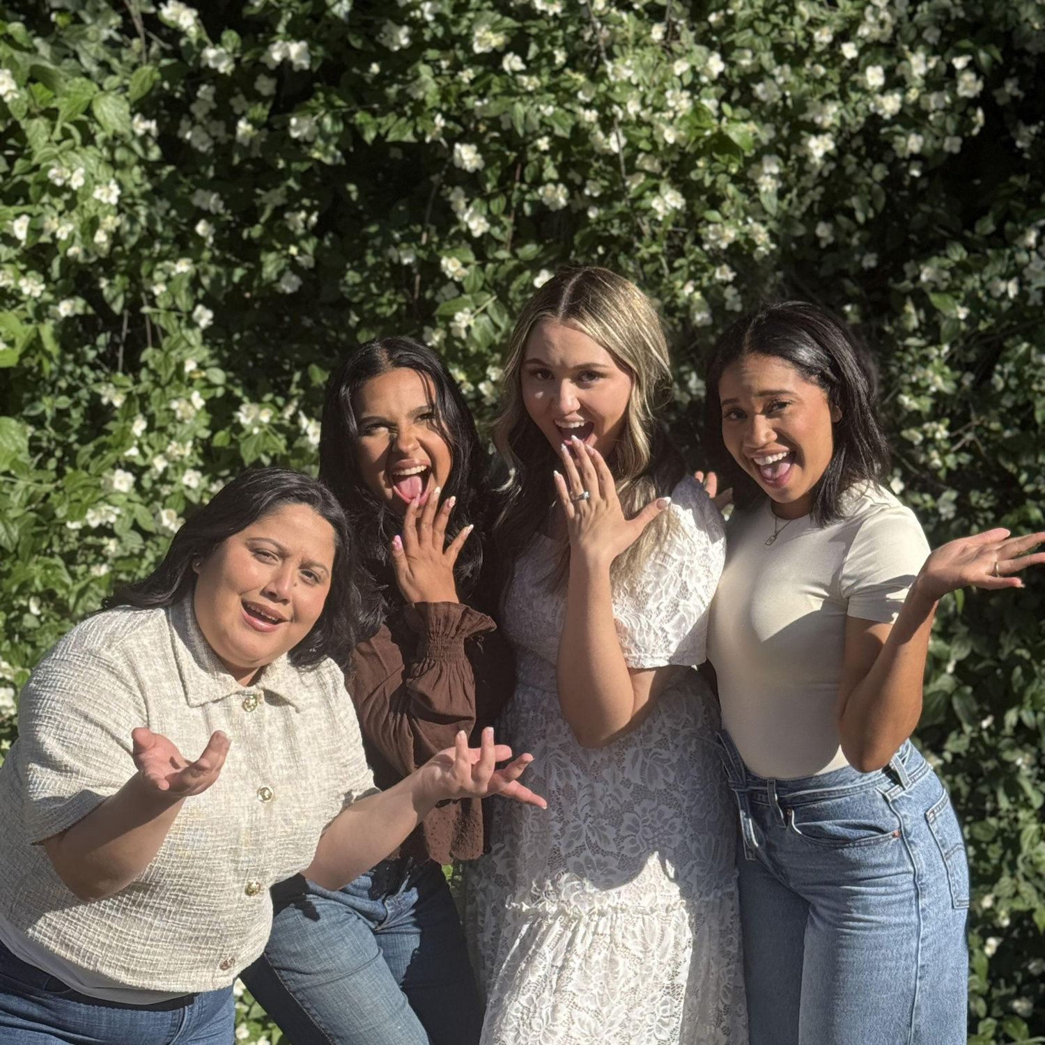 Engagement day in Julian California with her besties