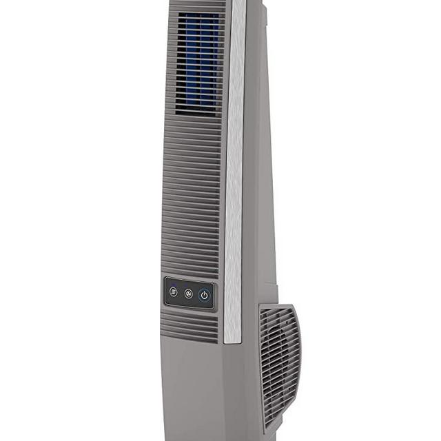 Lasko YF202 Oscillating Tower Fan for Decks, Patios, Porches, and Outdoor Living – Create Your Backyard Paradise, 42 in, Grey