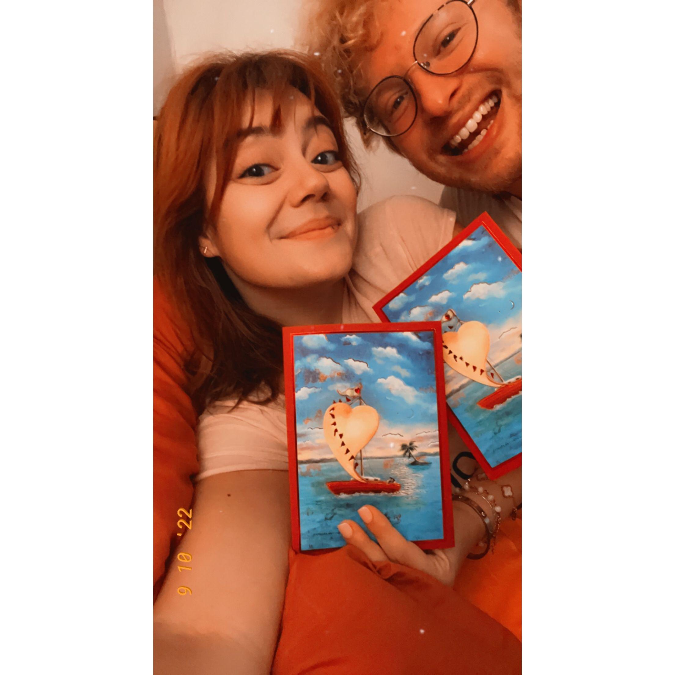 Always with one shared brain, we even go each other the same card!