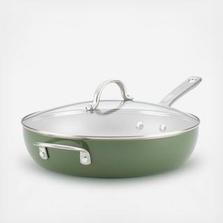Porcelain Enamel Covered Deep Skillet