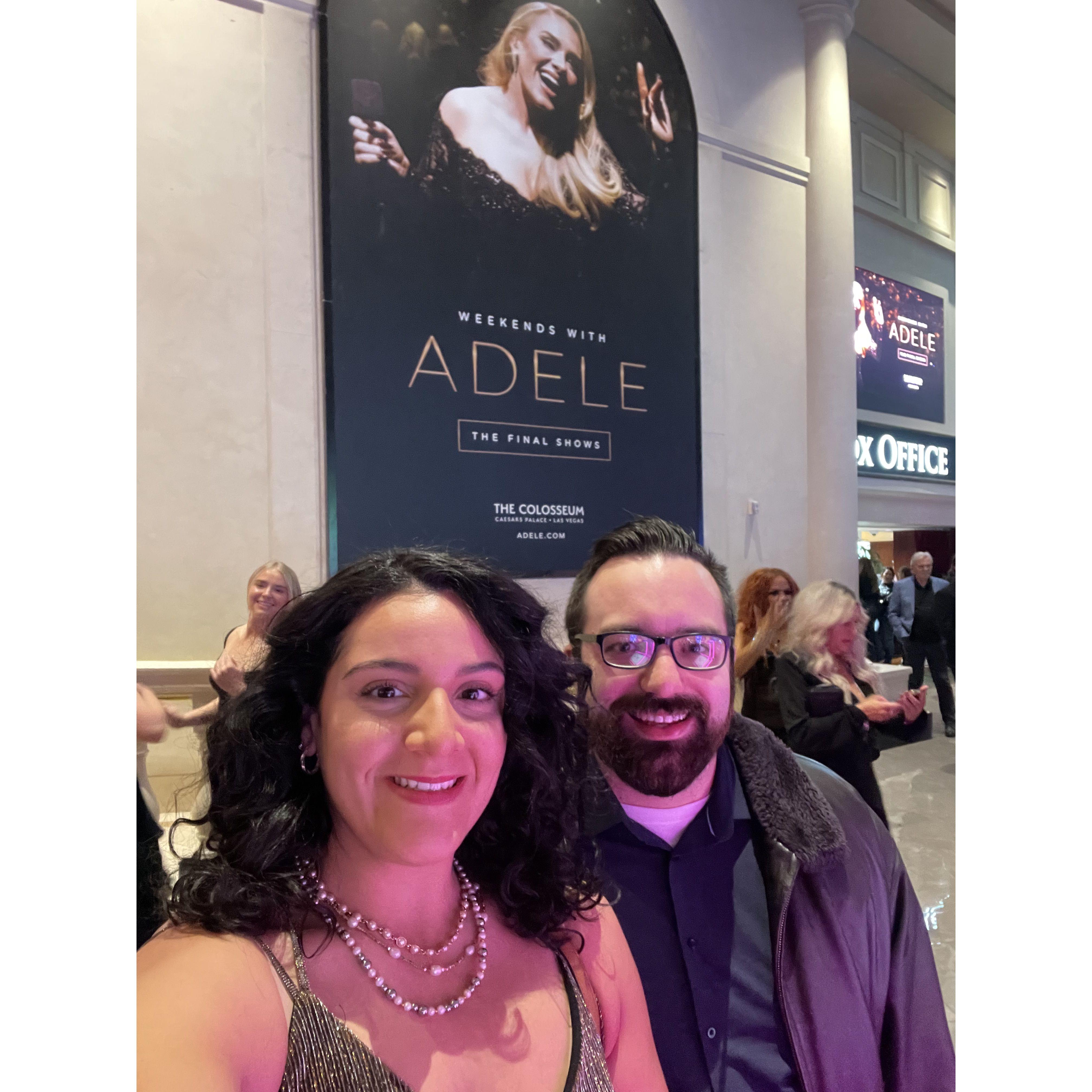 Getting to see Adele in her Las Vegas residency a few days after getting engaged.