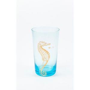 Cyan Oceania Seahorse Tumblers, Set of 4