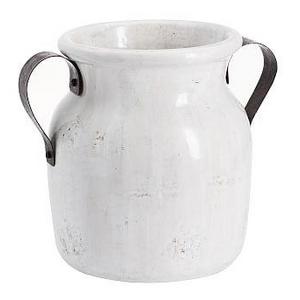 Marlowe Ceramic Urn, White - Small