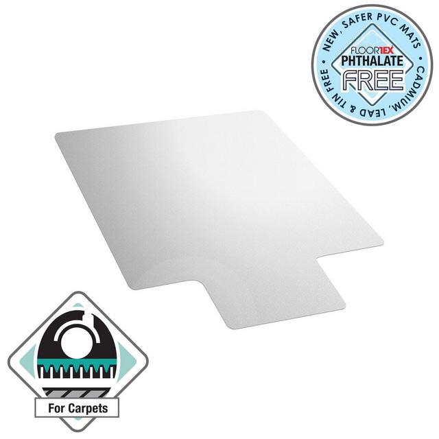 36"x48" Vinyl Chair Mat for Carpets Lipped Clear - Floortex