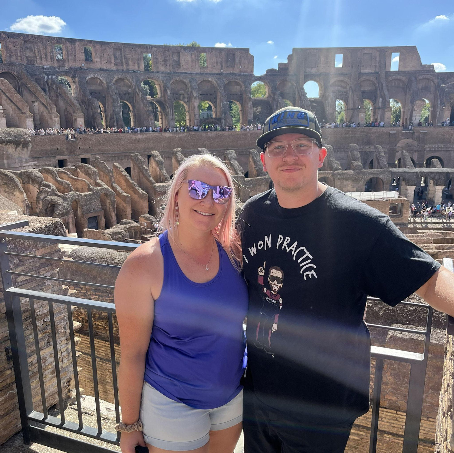 Watching gladiator battles at the Colosseum in Rome, Italy