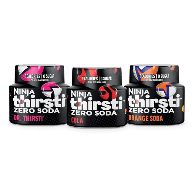 Ninja Thirsti Flavored Water Drops, ZERO SODA Variety Pack, Classic Soda Flavors, Sparkling or Still, Zero Calories, Zero Sugar, Makes 17, 12oz drinks, 3 Pack, WCFV8