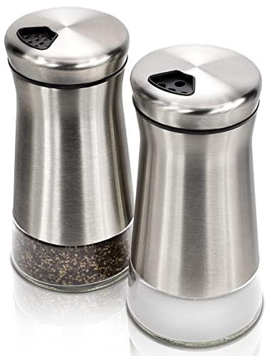 Gorgeous Salt and Pepper Shakers Set With Adjustable Pour Holes - The Perfect Dispensers for your Salts