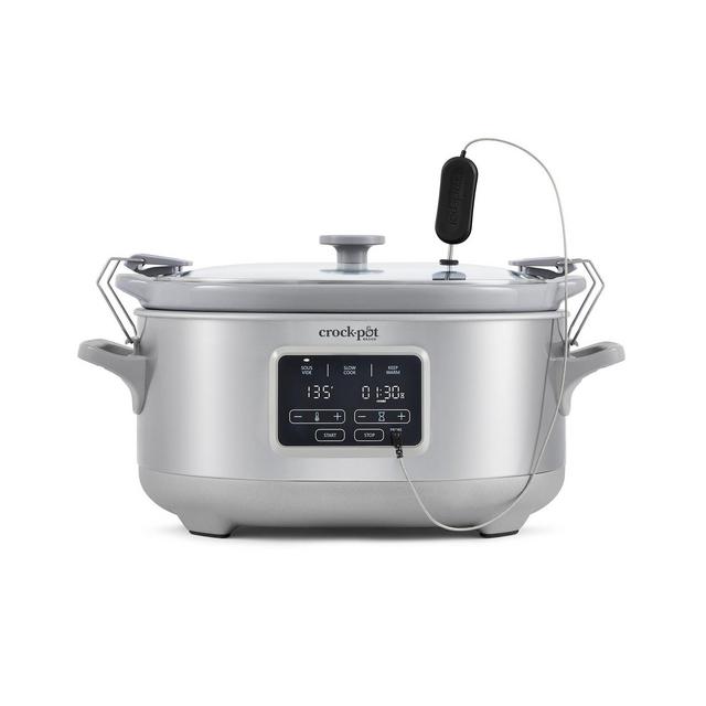 Crock-Pot 7 Qt. Cook Carry Programmable Slow Cooker with Sous Vide, Stainless Steel