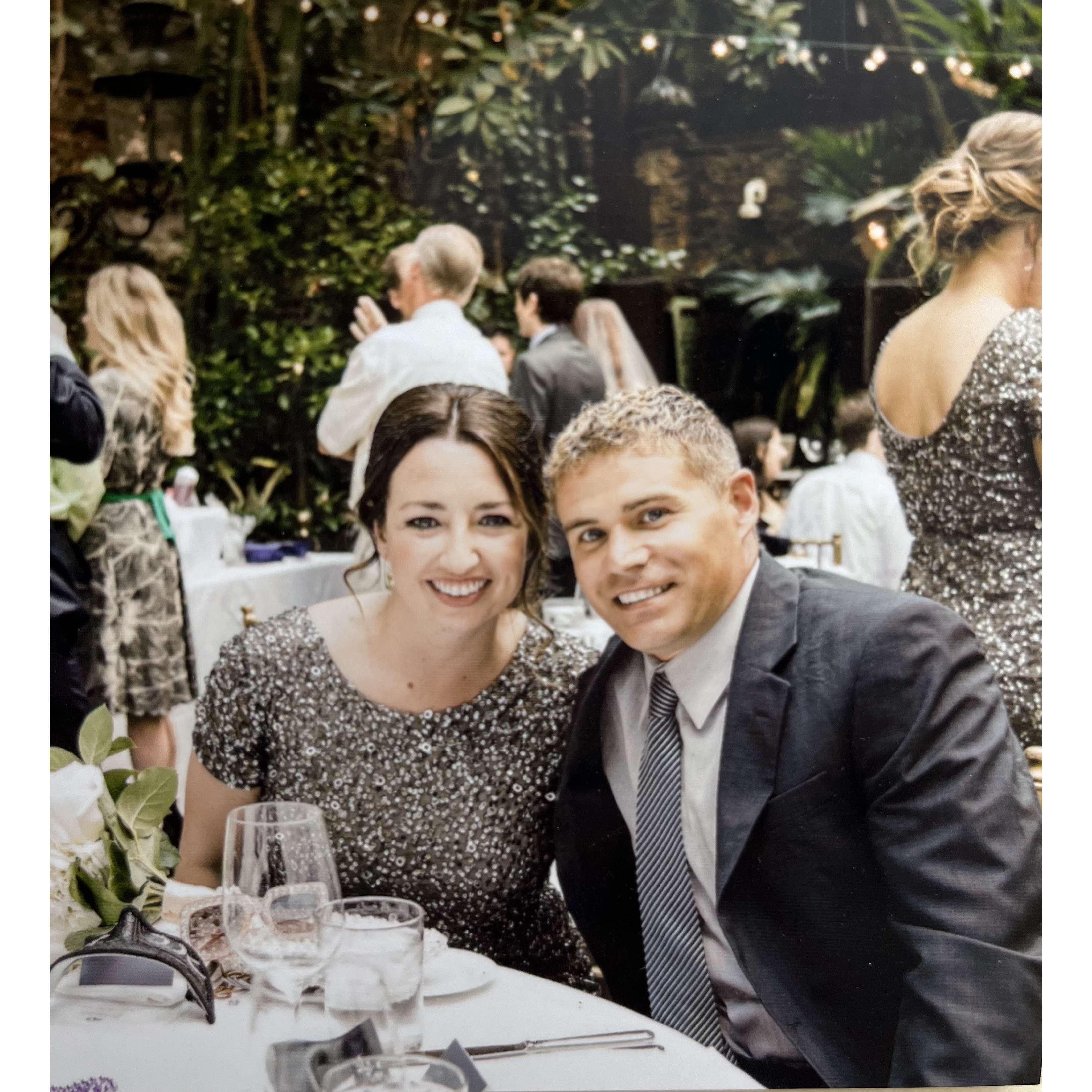 Dressed up for Kate's sister's wedding in New Orleans