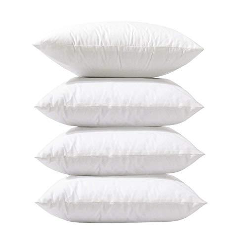 Phantoscope 4 Packs Throw Pillow Inserts Hypoallergenic Square Form Sham Stuffer 20 x 20 inches
