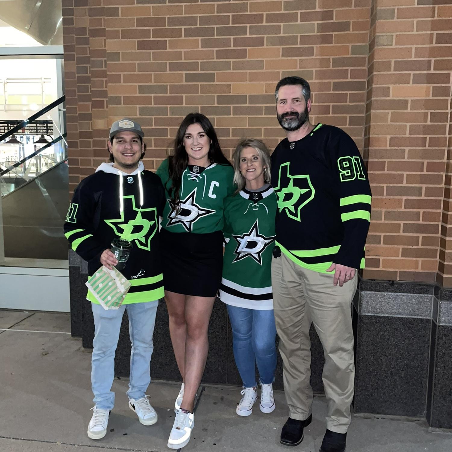 Stars game with Haley's parents