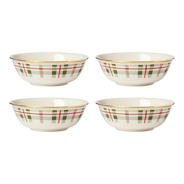 LENOX 894965 Holiday Plaid 4-Piece All-Purpose Bowl Set, Red & Green, 2.87
