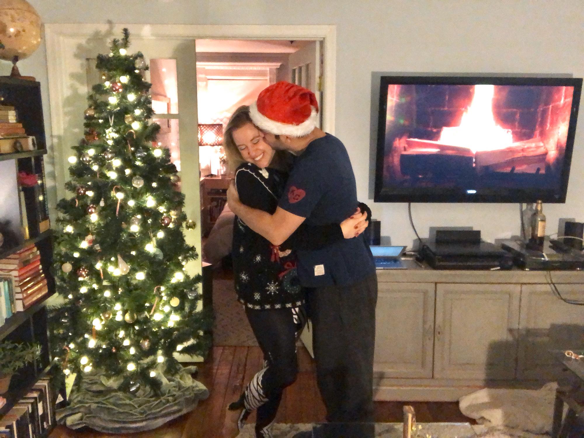 Chestnuts roasting on a televised fire. Brooklyn. 2018.