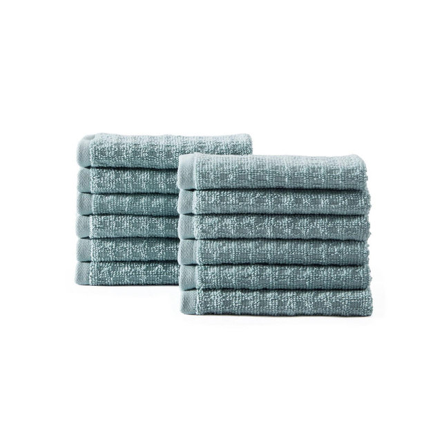 Tommy Bahama 12pc 13"x13" Northern Pacific Wash Towel Set Light Pastel Blue