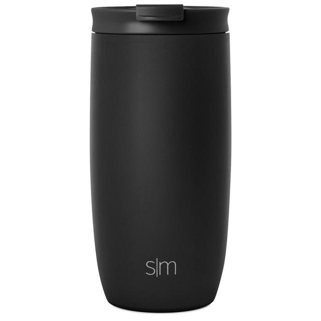 Simple Modern Voyager 16oz Stainless Steel Travel Mug with Insulated Flip Lid Powder Coat Black