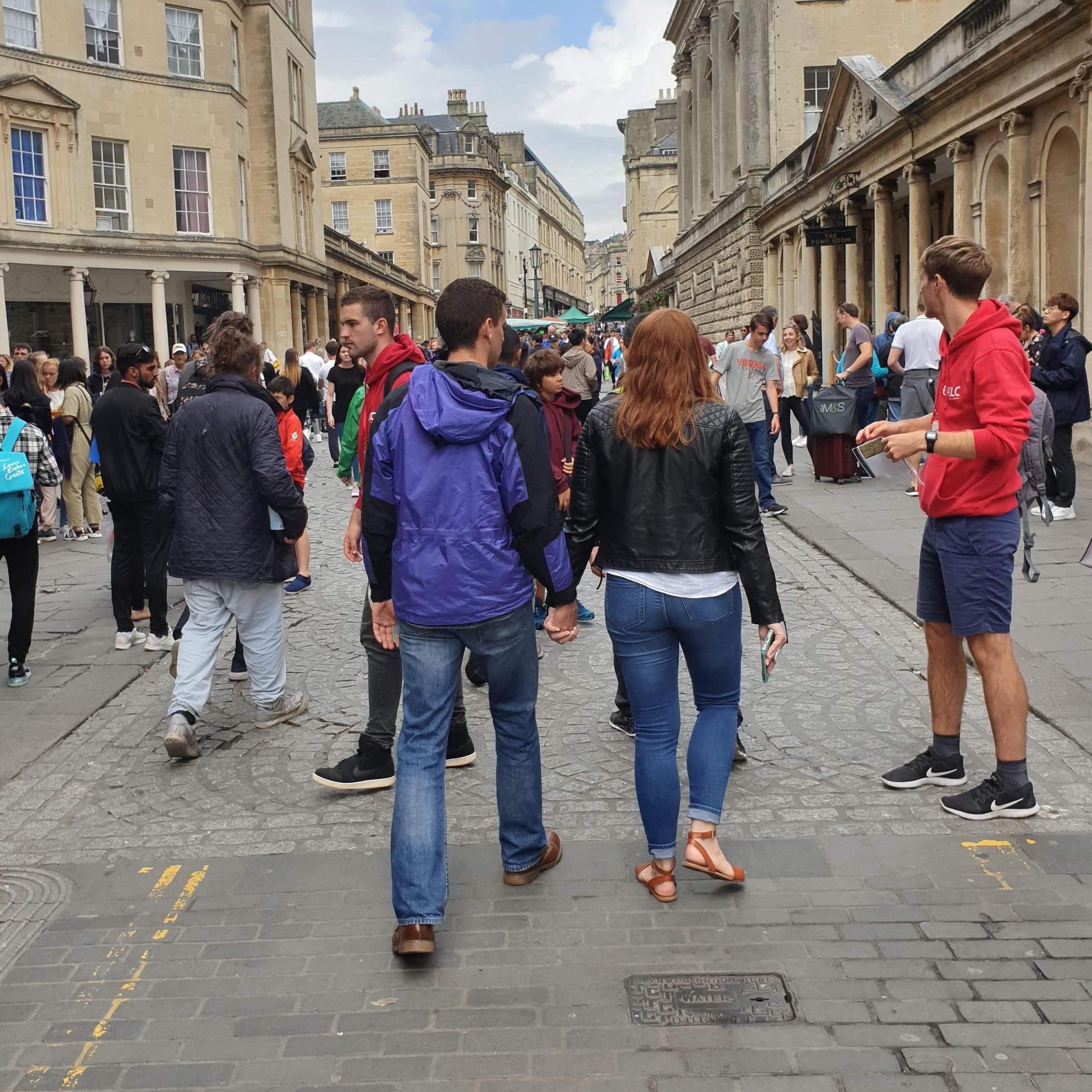 Walking through Bath, England.