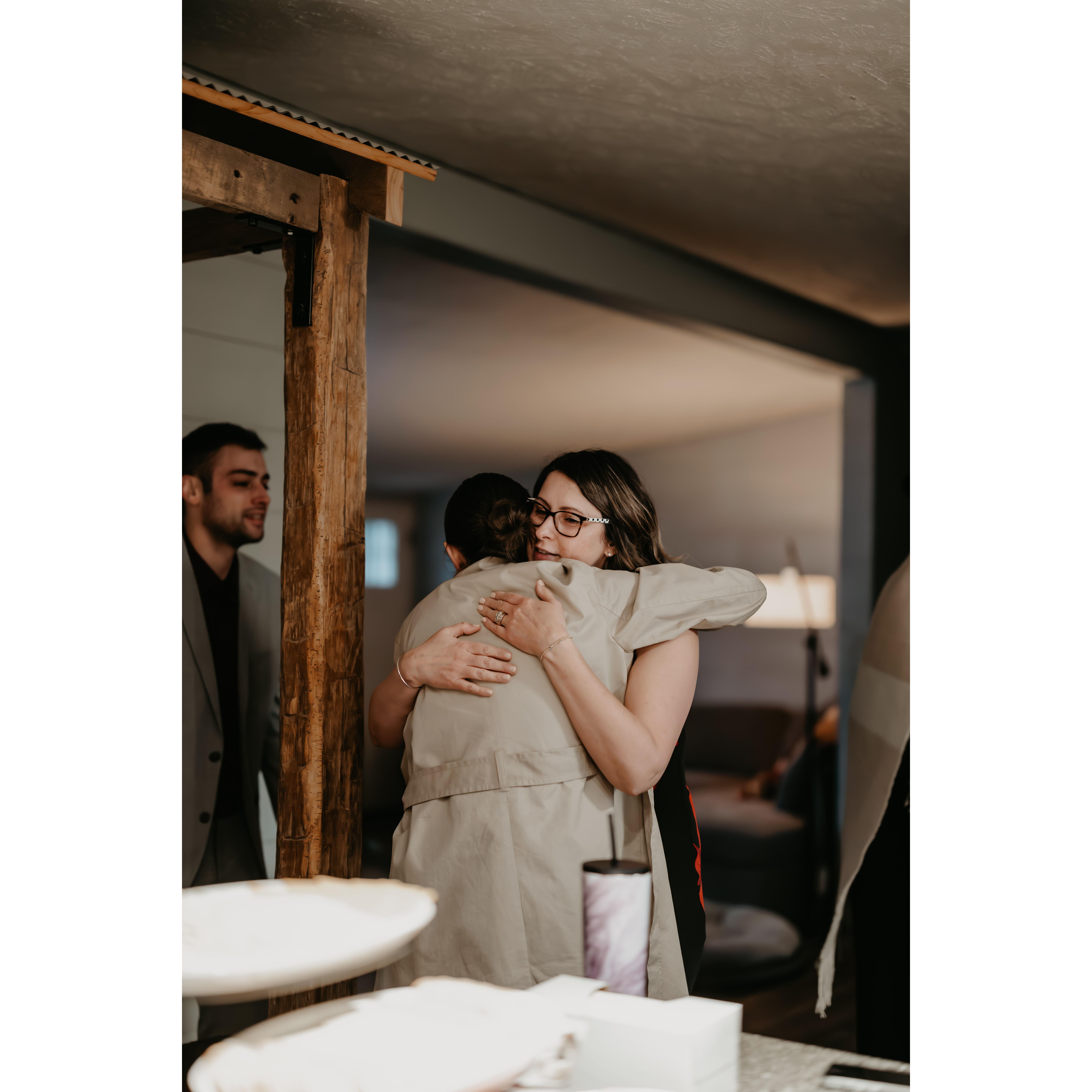 Hugs with momma.