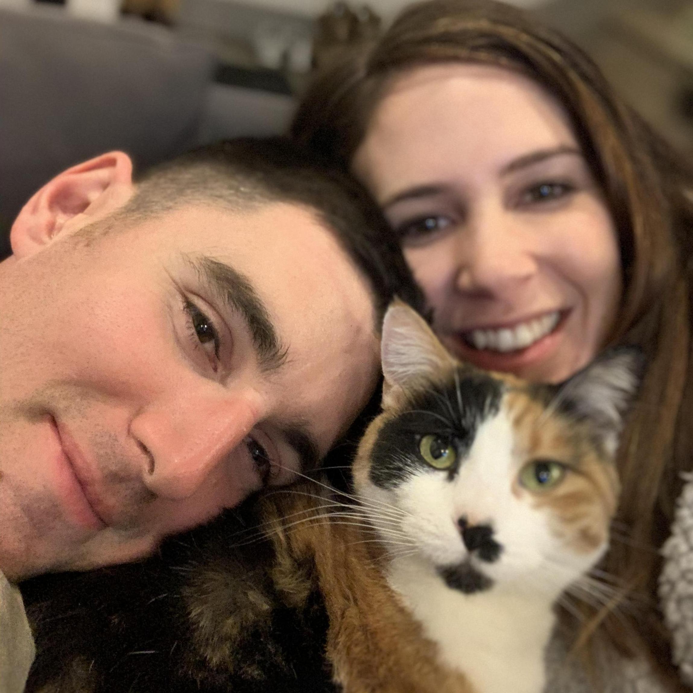 Family selfie with our cat, Gracie
