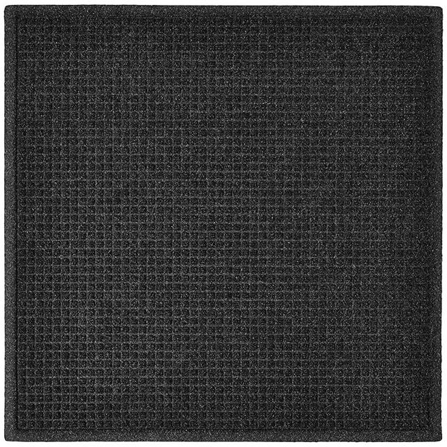 Hudson Exchange (35"x35", Charcoal) Waterhog Fashion Square Floor Mat Black