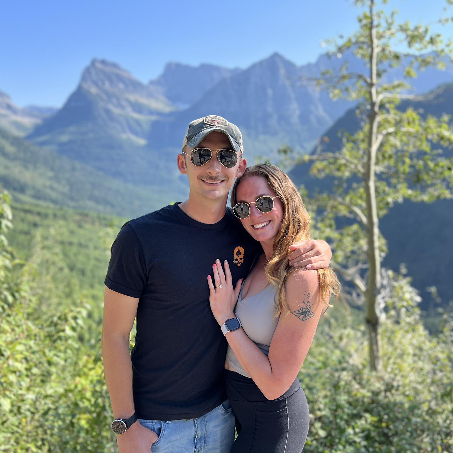 Riding that newly engaged high on Going-to-the-Sun road!!!