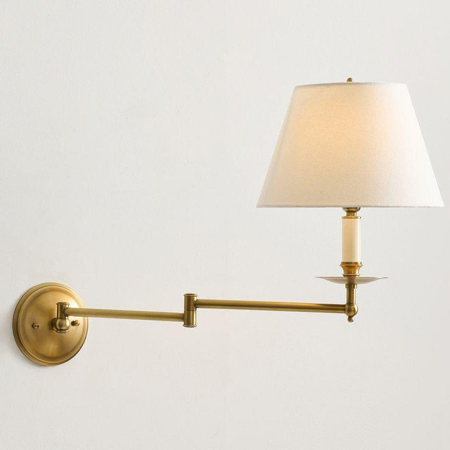 Hayden Metal Swing-Arm 24" Sconce, Vintage Brass