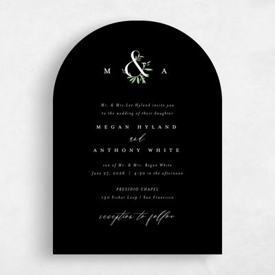 Black Wedding Invitation - Jackson Classic