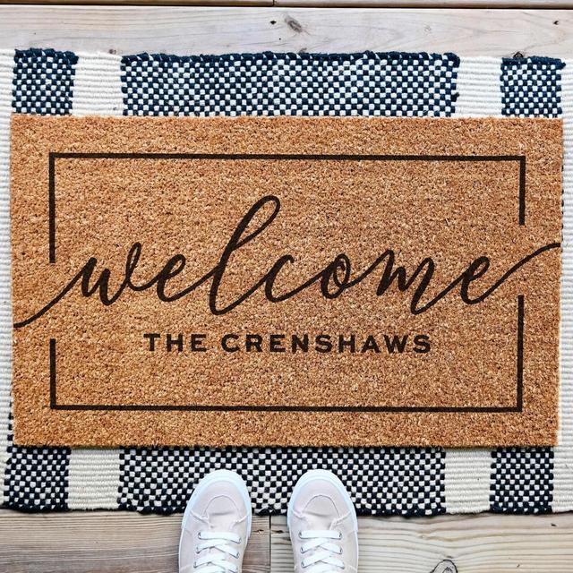 Welcome Doormat, Personalized Doormat, Custom Door Mat, Custom Doormat, Wedding Gift Ideas Housewarming Gifts Closing Gifts Welcome Door Mat
