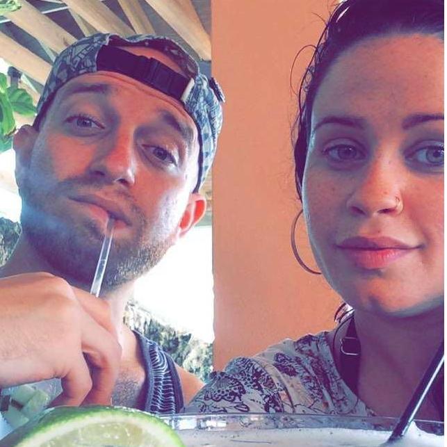 Drinking cocktails in Bermuda with Drew's family.
